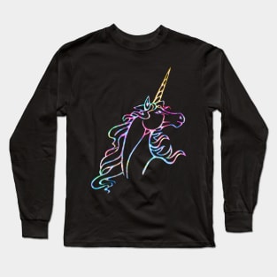 Majestic Unicorn in Rainbow Colors Long Sleeve T-Shirt